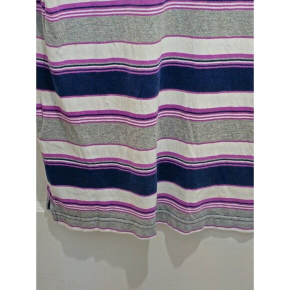 Levis Mens Striped Polo Shirt With Navy Collar Size L - Picture 14 of 15
